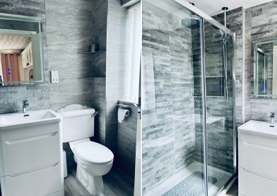 2 luxurious Mira platinum showers and sanitary ware from Easy Bathrooms